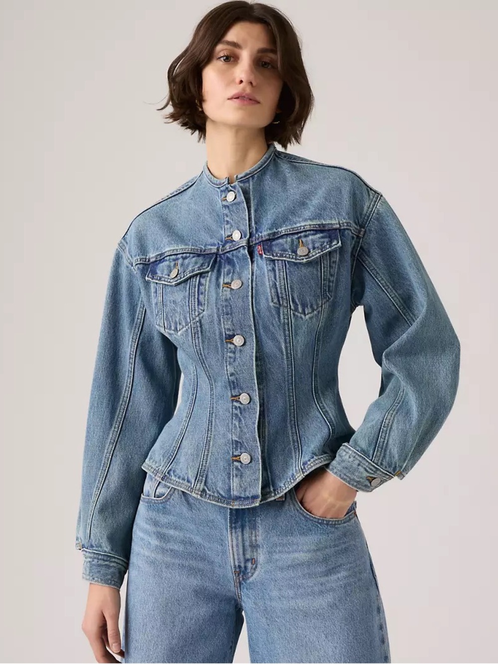 Levi’s Sculpted Trucker Jacket Denim Jean Jacket NEW